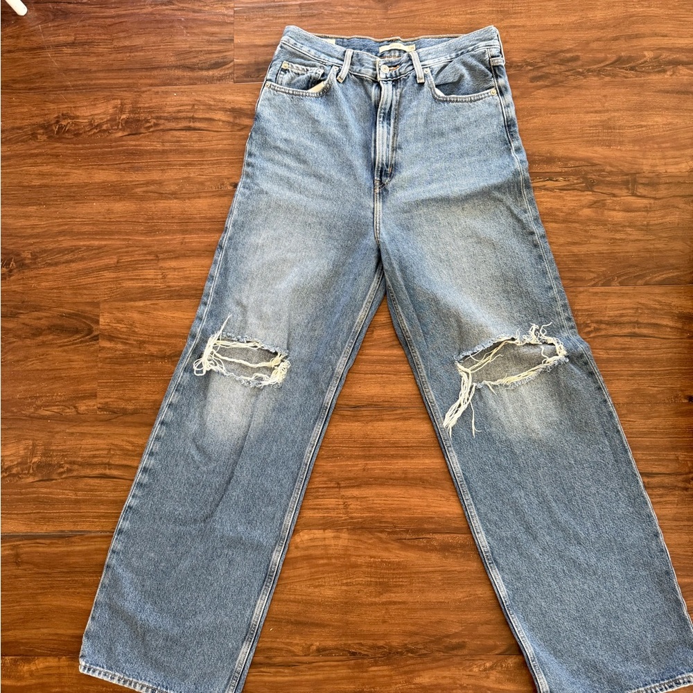 Levi’s High Loose Distressed Blue Jeans